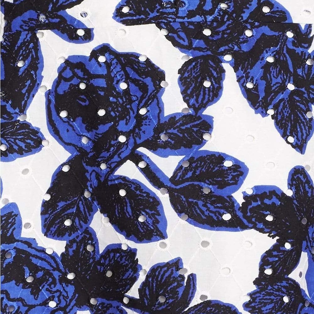 Adrianna Papell Floral Print Fit and Flare Dress Blue White - Picture 10 of 14